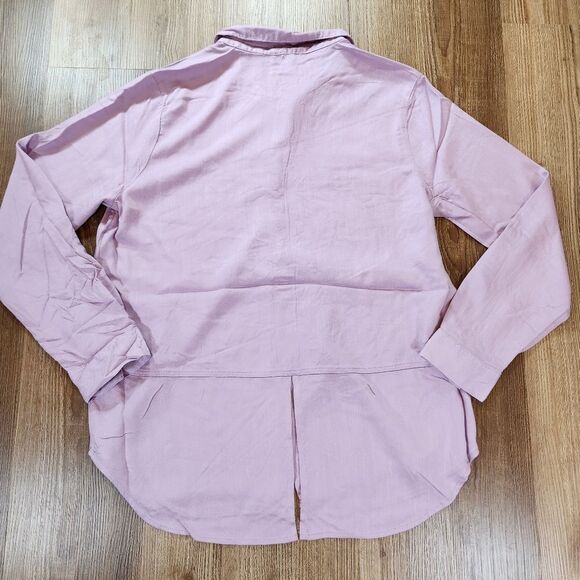 🔸️NWT Anthropologie BeachLunchLounge Wild Mauve "Arlie" Long Sleeve Top Large - Picture 2 of 9